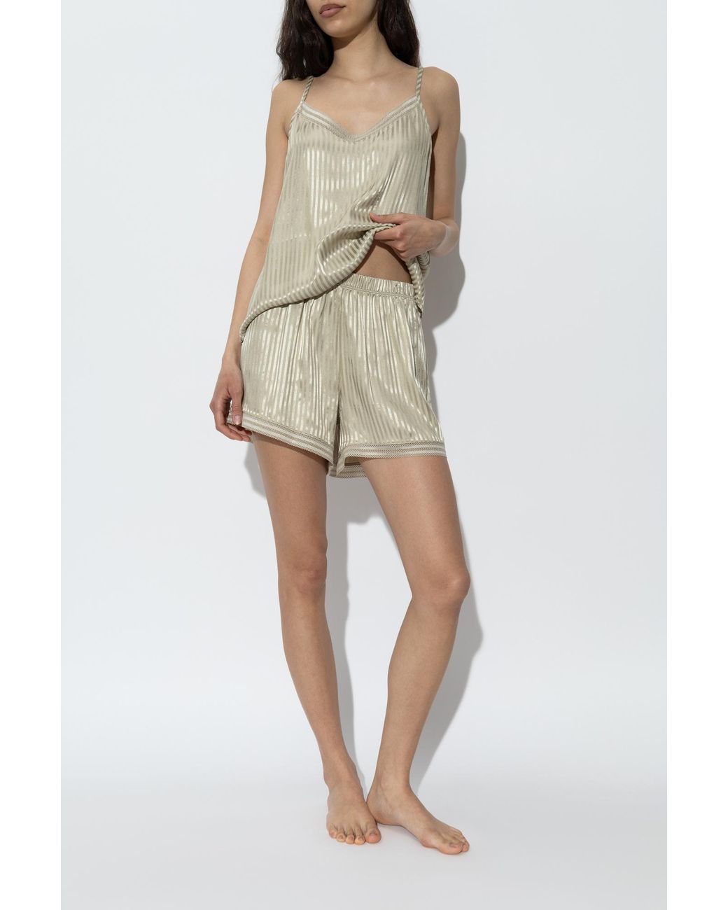 Hanro White Loungewear Shorts From The "Sleep & Lounge" Collection