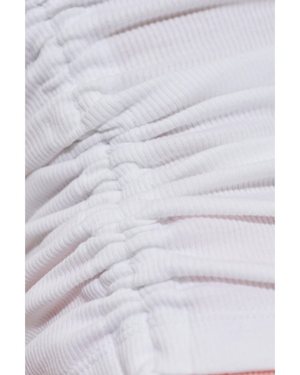 Balmain White Top With Sides Gathered With Drawstrings