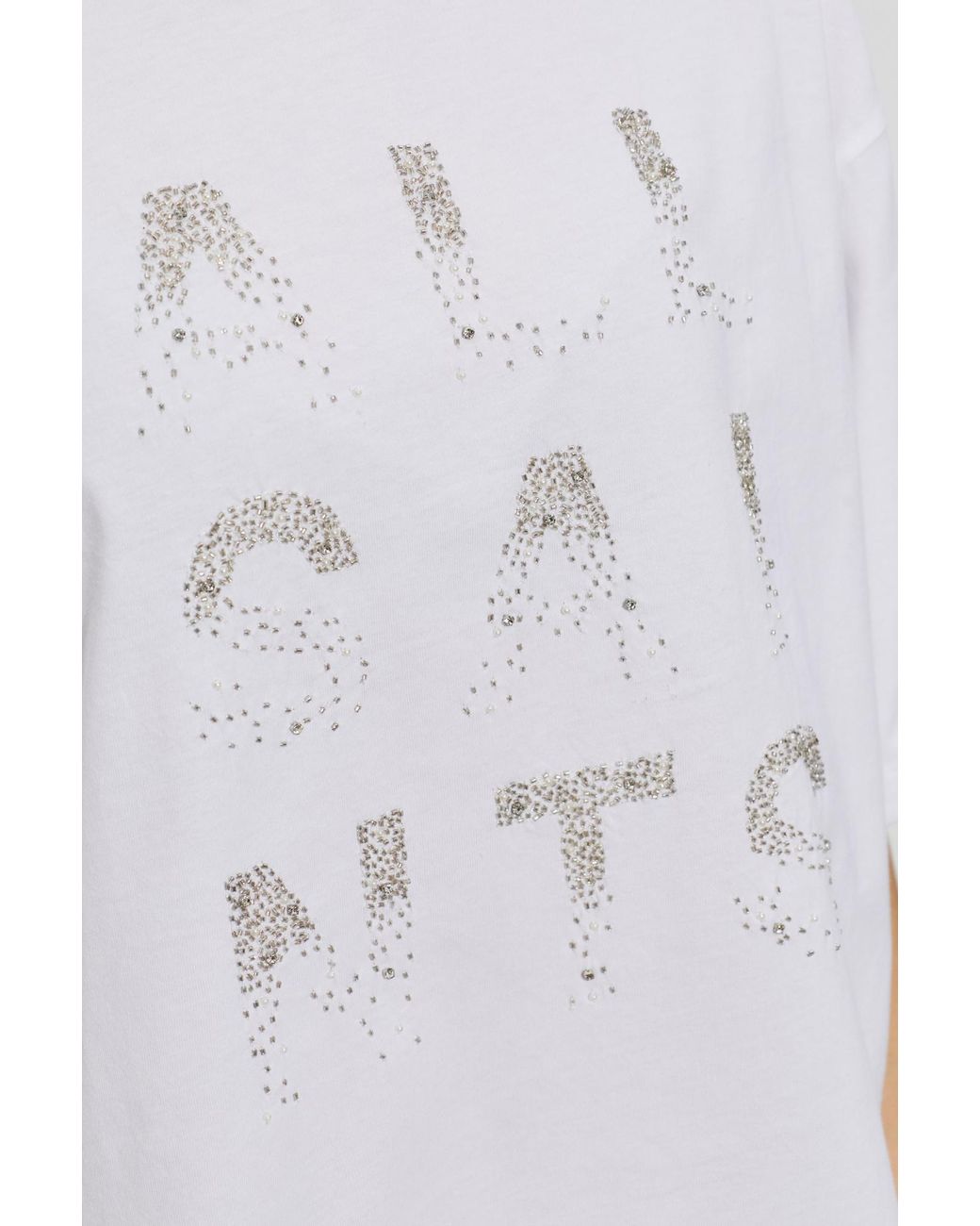 AllSaints White T-Shirt 'Stacks'