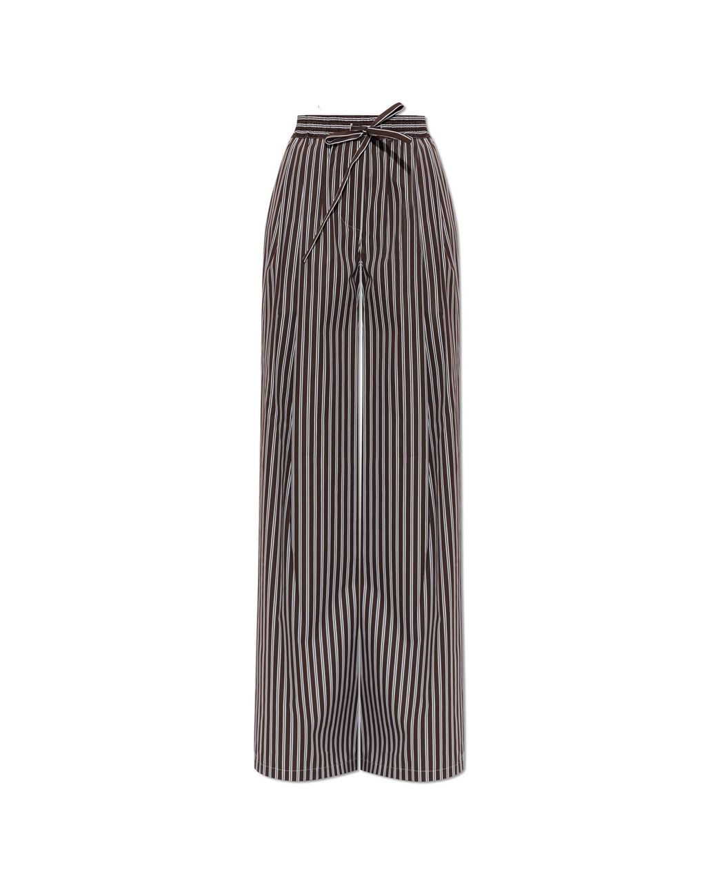 Dolce & Gabbana Brown Striped Pattern Trousers