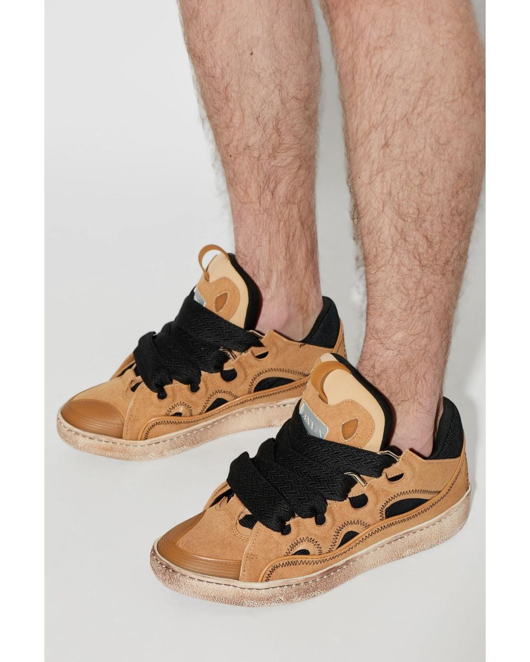 Lanvin Brown "Curb" Sports Shoes for men
