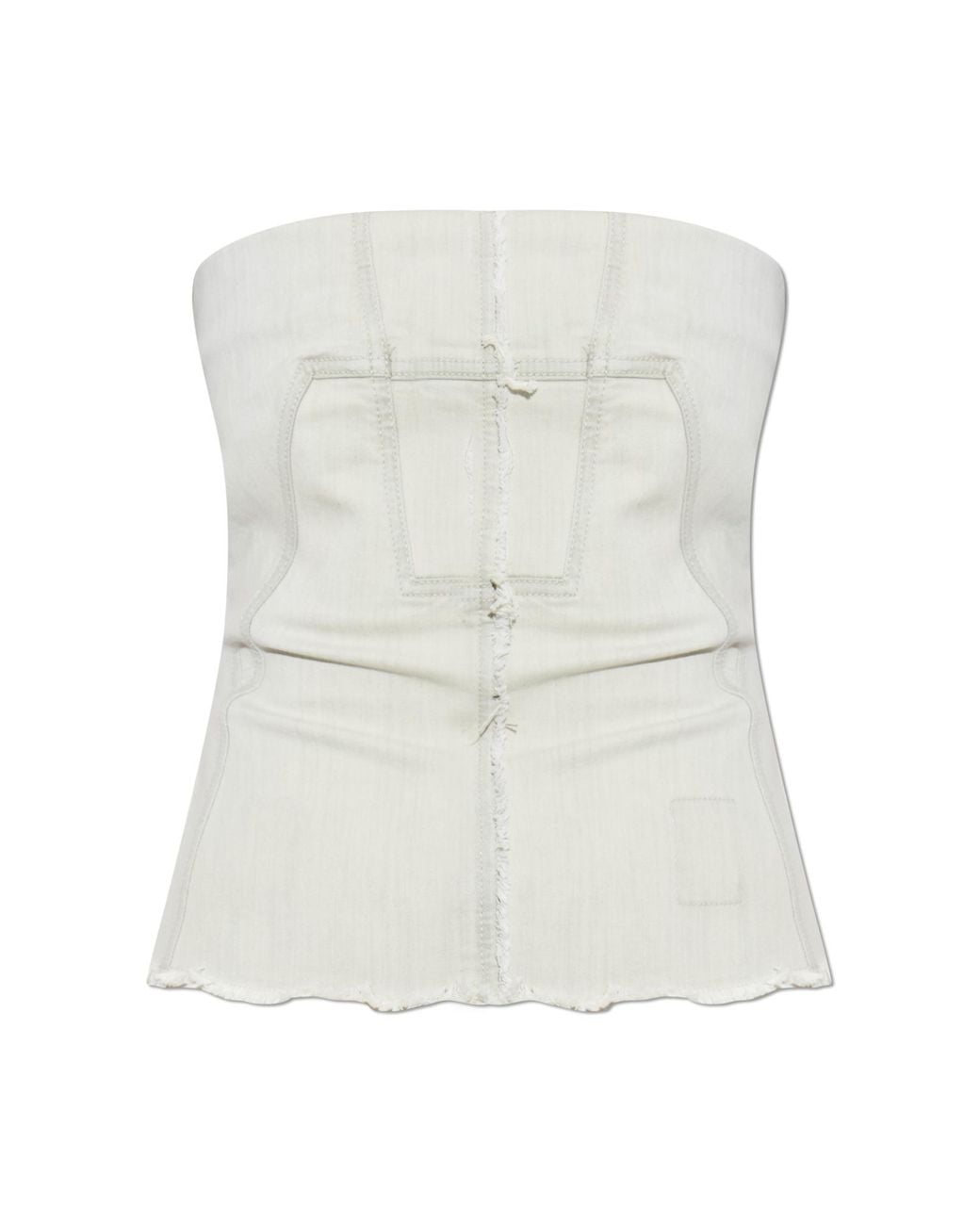 Rick Owens White Denim Top With 'Vintage' Effect