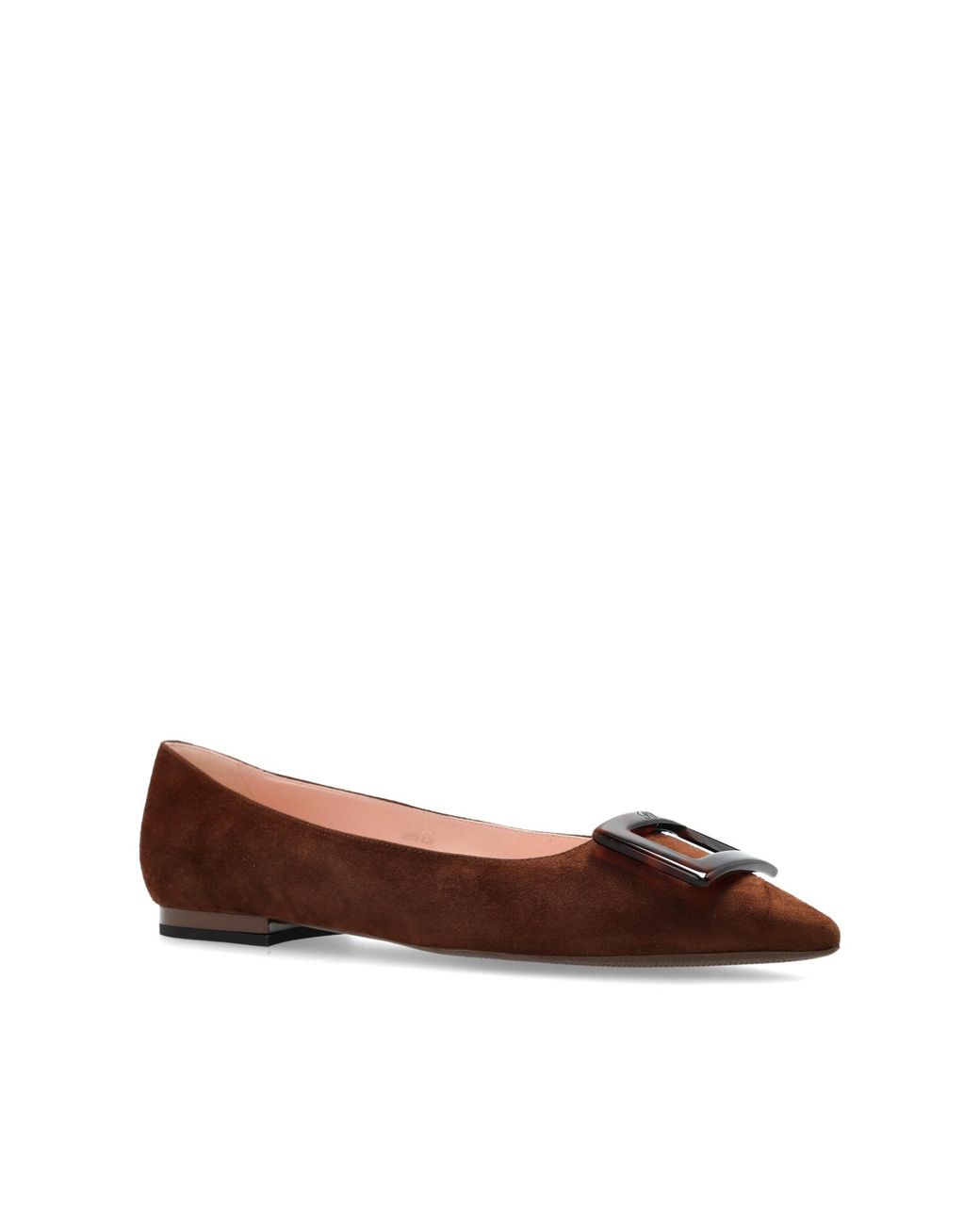 Roger Vivier Brown Suede Ballerinas 'Gommettine'