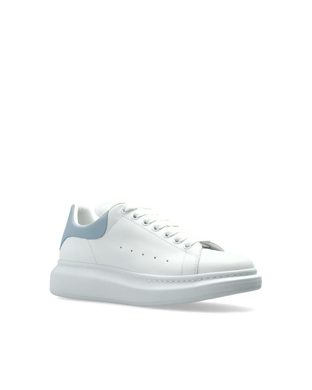 McQueen White Leather Sports Shoes With Logo for men