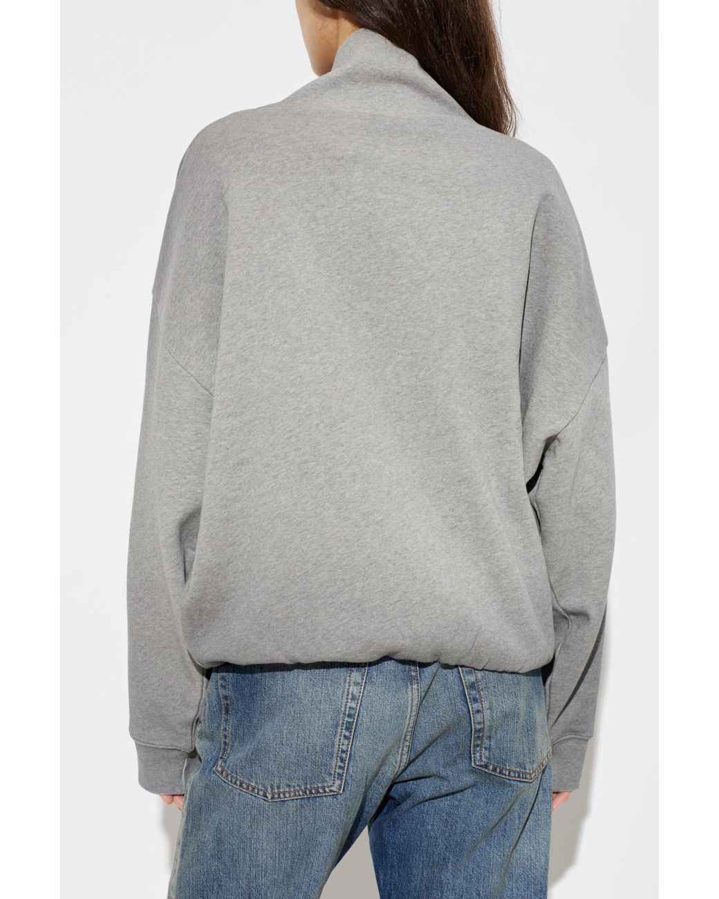 Acne Gray Sweatshirt With Stand-Up Collar
