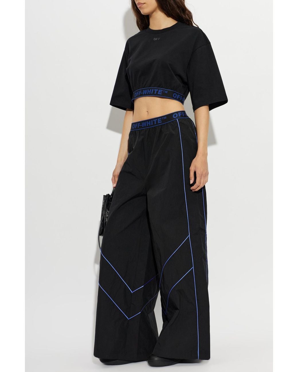 Off-White c/o Virgil Abloh Black Nylon Pants With Straight-Leg Cut