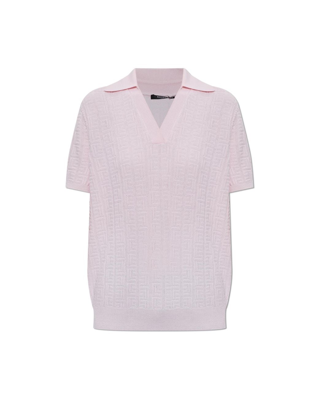 Balmain Pink Wool Sweater With Monogram