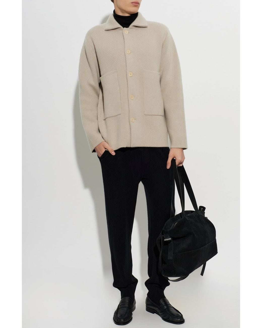 Lisa Yang White Cashmere Cardigan 'Louis' for men