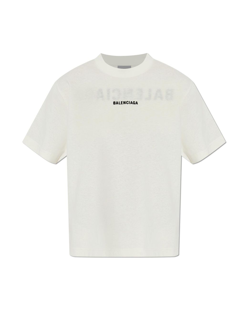 Balenciaga White T-Shirt With Embroidered Logo