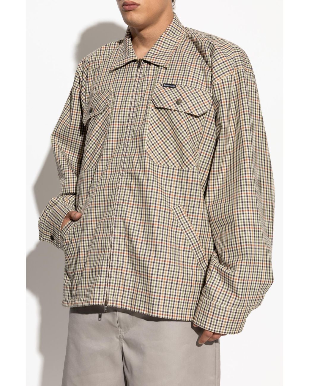 Balenciaga Jacket With A Check Pattern in Natural for Men | Lyst