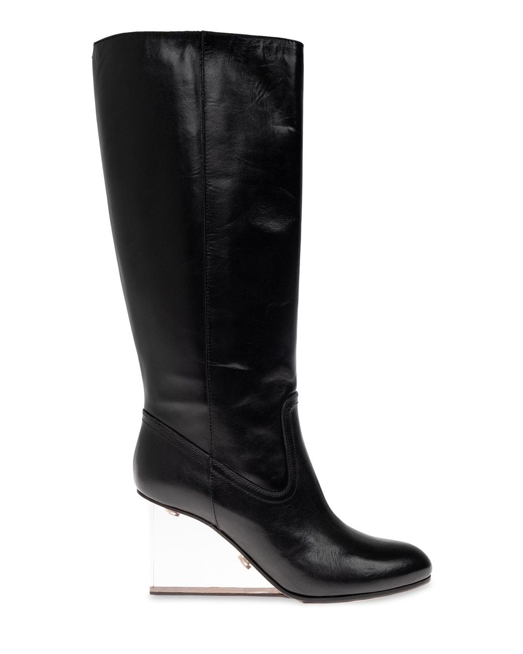 Maison Margiela Black Wedge Knee-High Boots