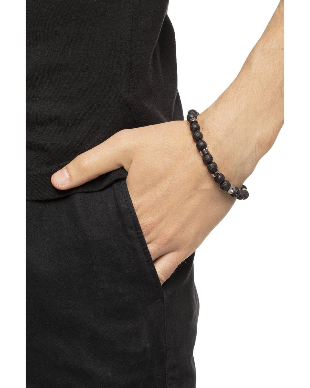 Ferragamo Black Branded Bracelet for men