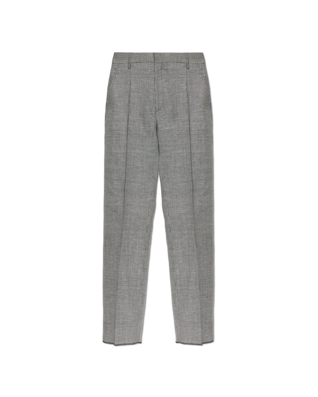 DSquared² Gray Wool Plaid Patterned Trousers for men