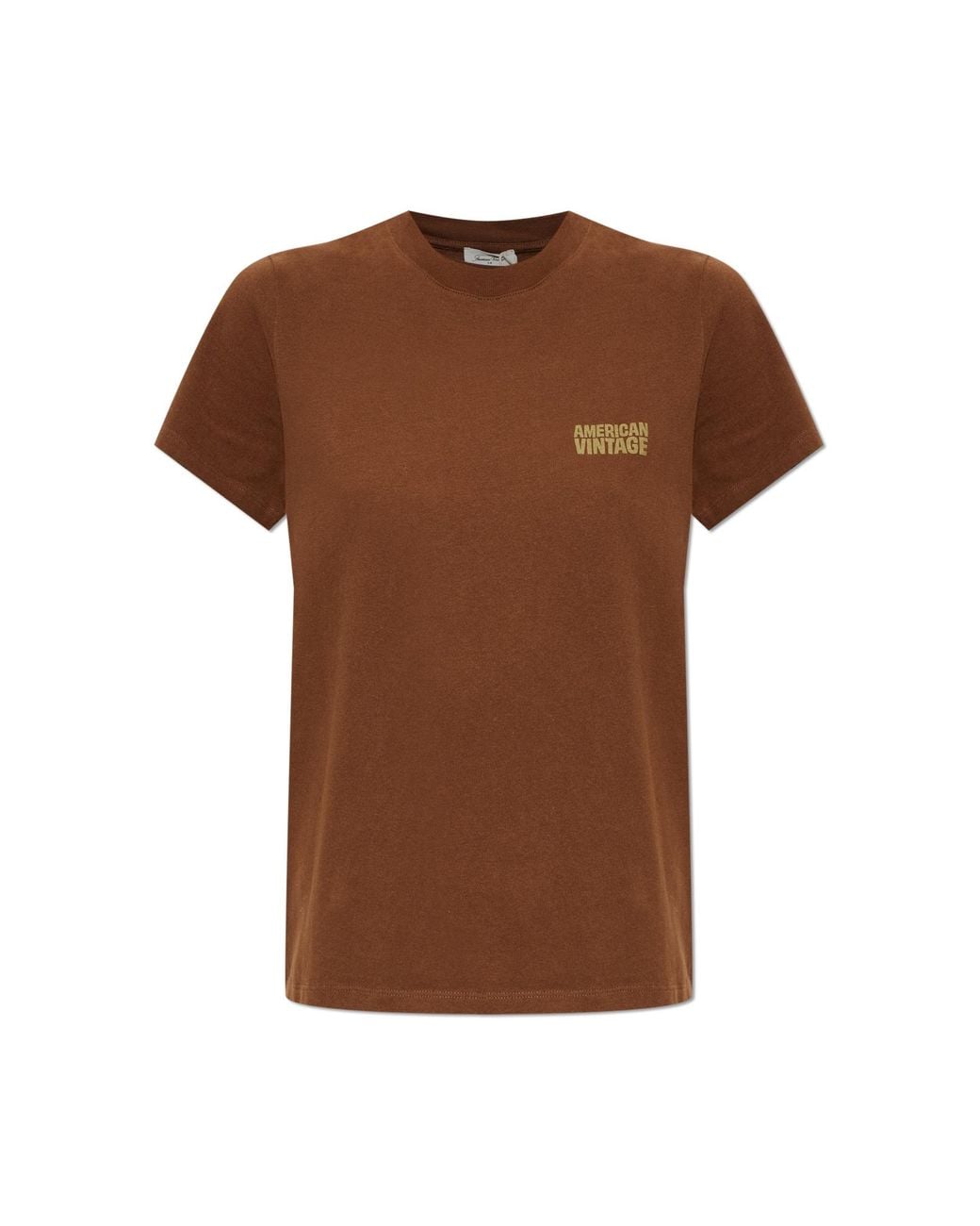 American Vintage Brown T-Shirt With Printed Logo