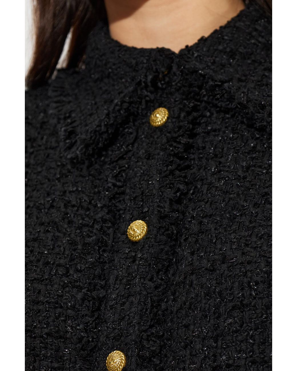 Balmain Black Tweed Shirt