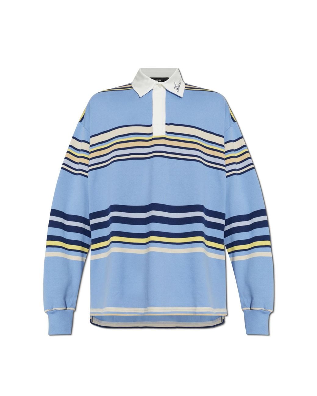 Amiri Blue Long-Sleeve Polo for men