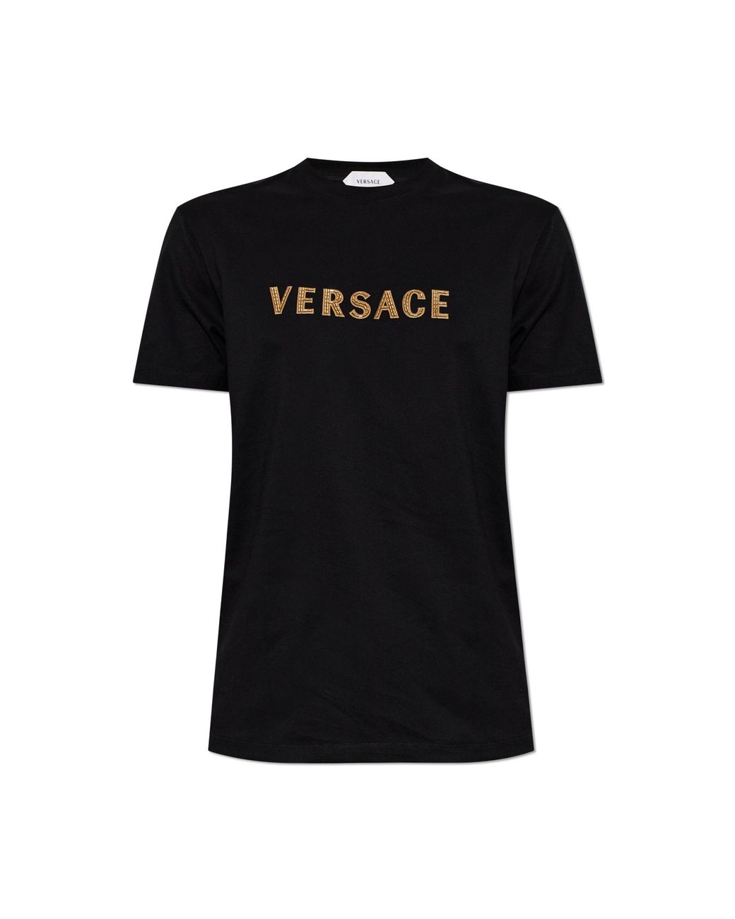 Versace Black T-Shirt With Logo for men