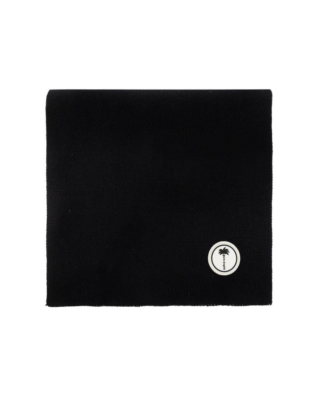 Palm Angels Black Scarf With Logo Patch for men