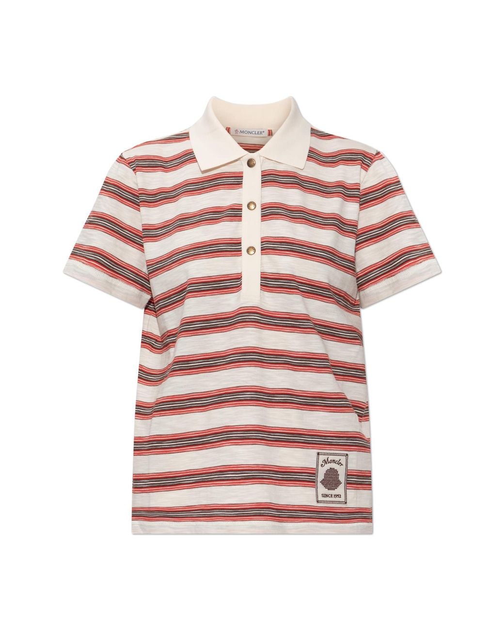 Moncler Pink Striped Pattern Polo