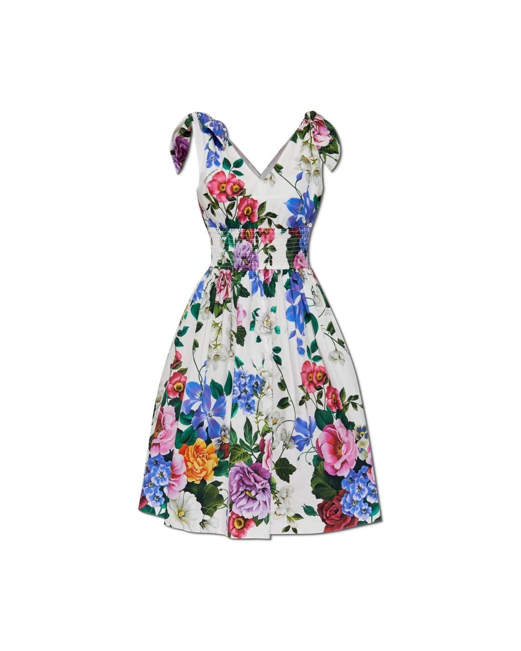 Dolce & Gabbana Blue Dress With Floral Motif