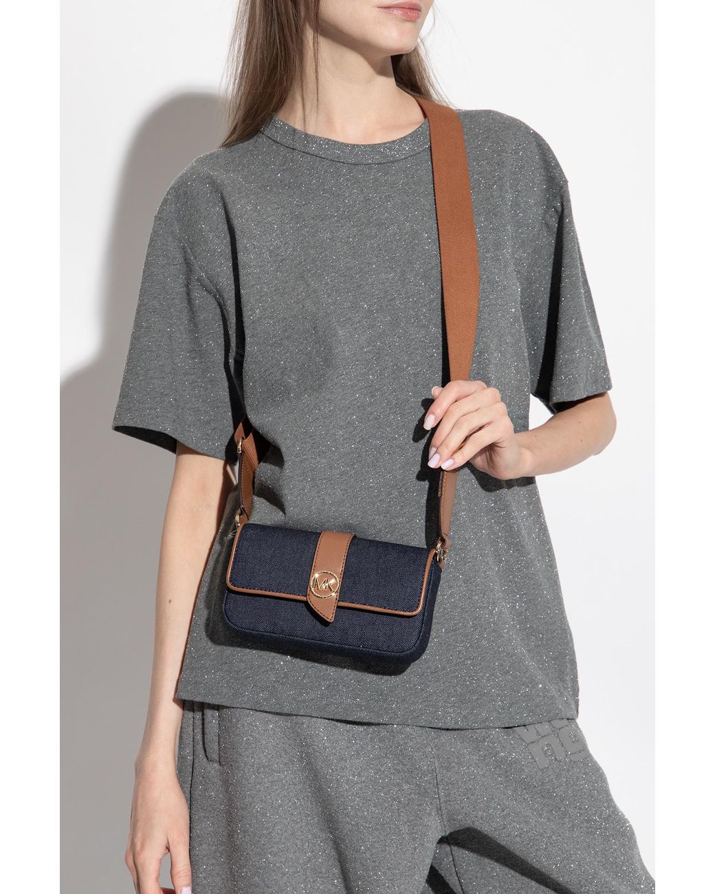 MICHAEL Michael Kors greenwich Xs Denim Shoulder Bag in Black