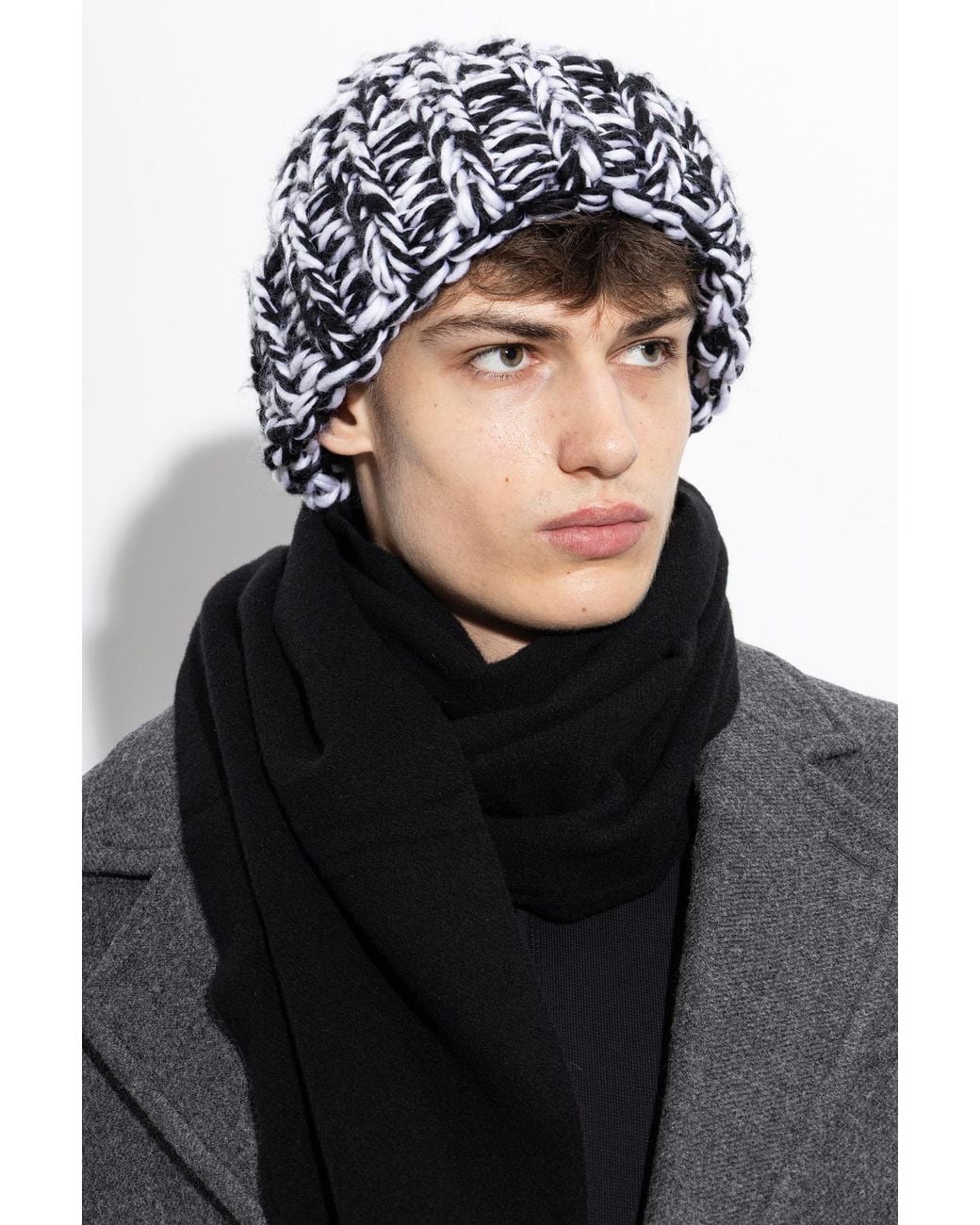 AMI Black Wool Beanie Hat