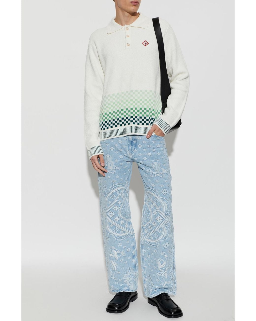 Casablanca Blue Patterned Jeans for men