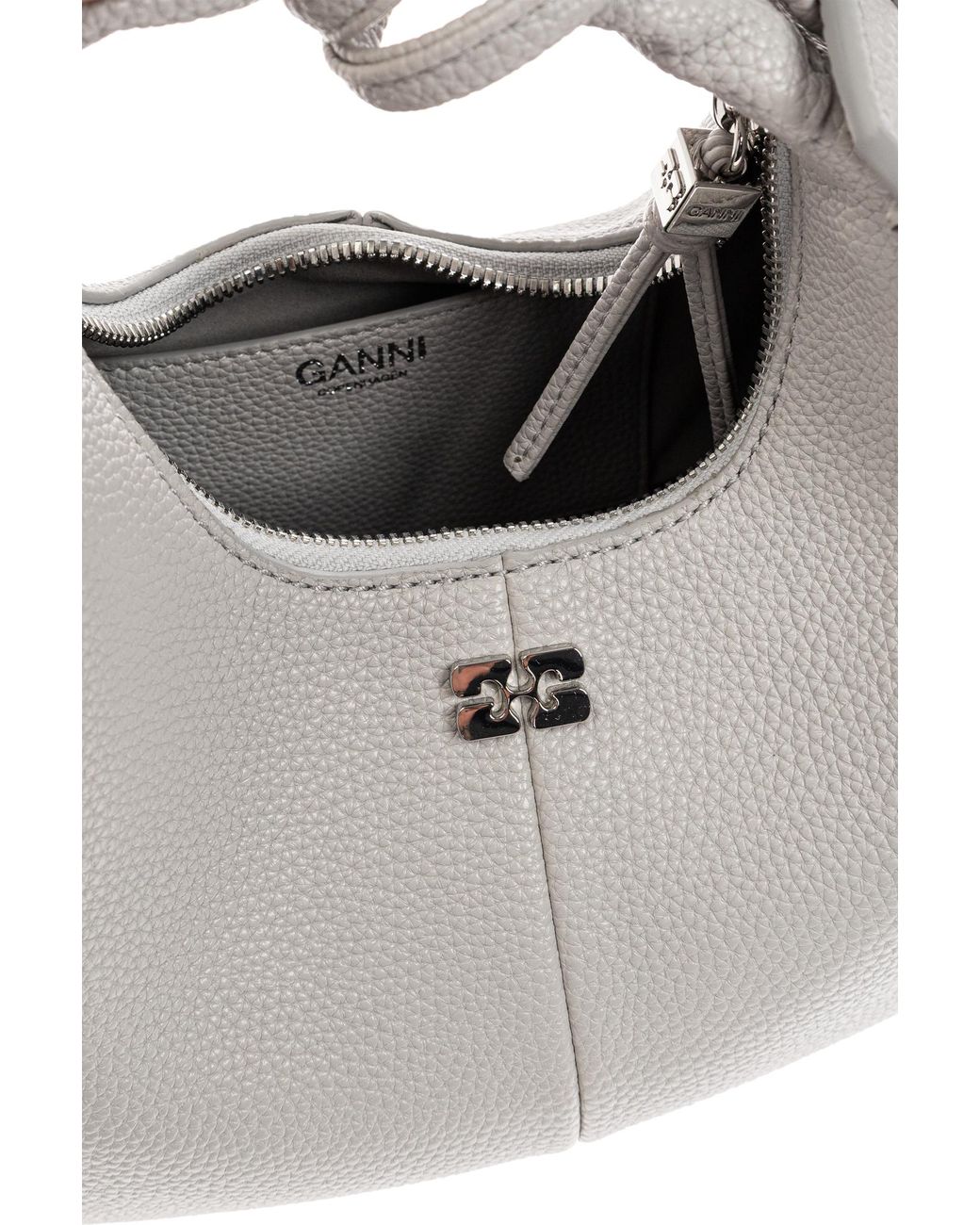 Ganni Gray Light Eco Leather Tote Bag