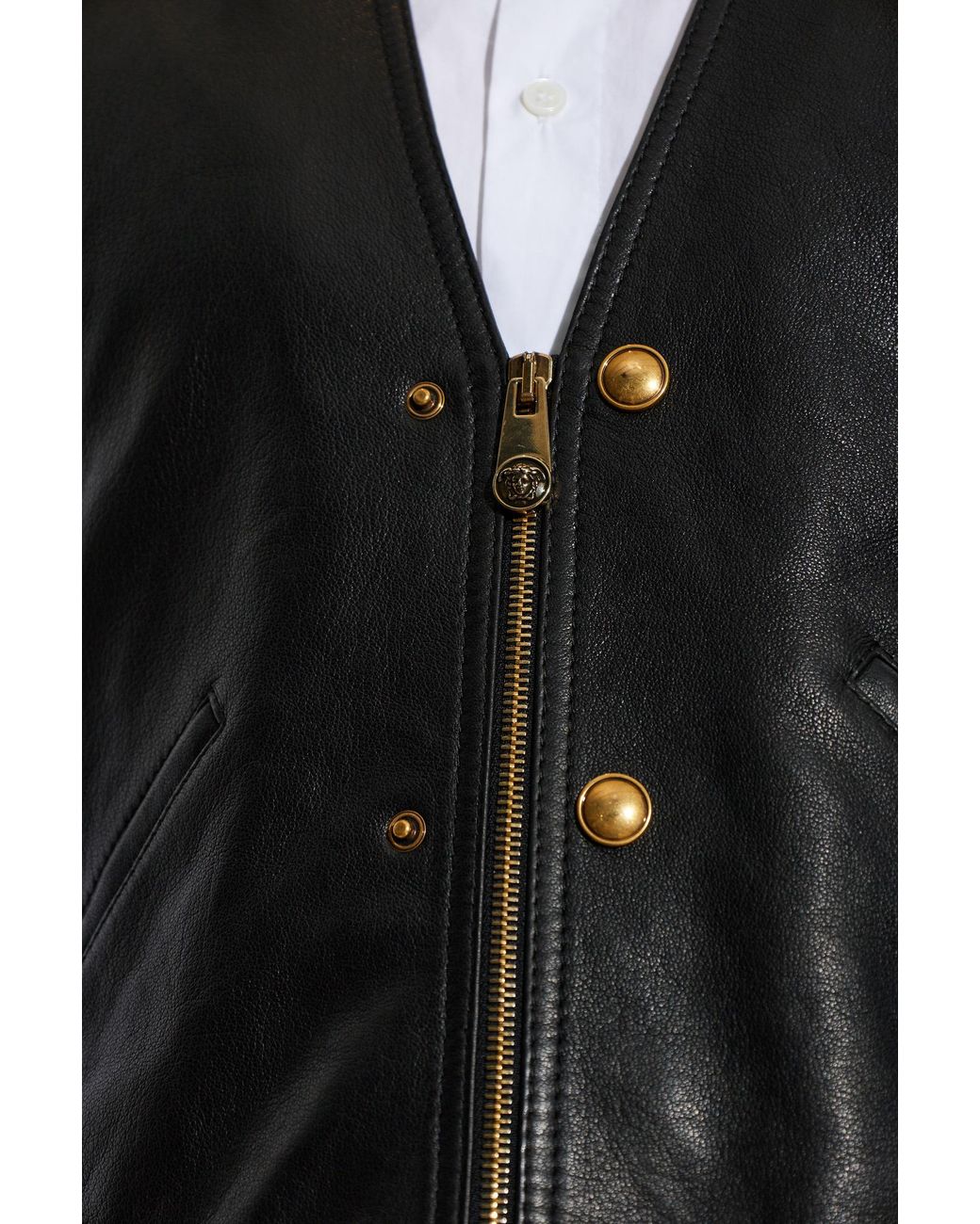 Versace Black Leather Vest for men