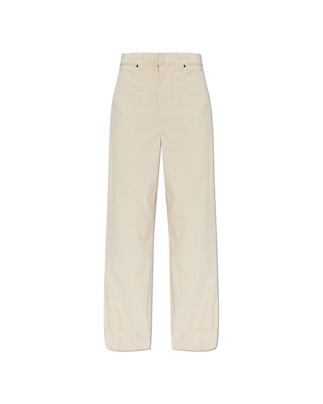 Paul Smith White Straight-Cut Corduroy Trousers