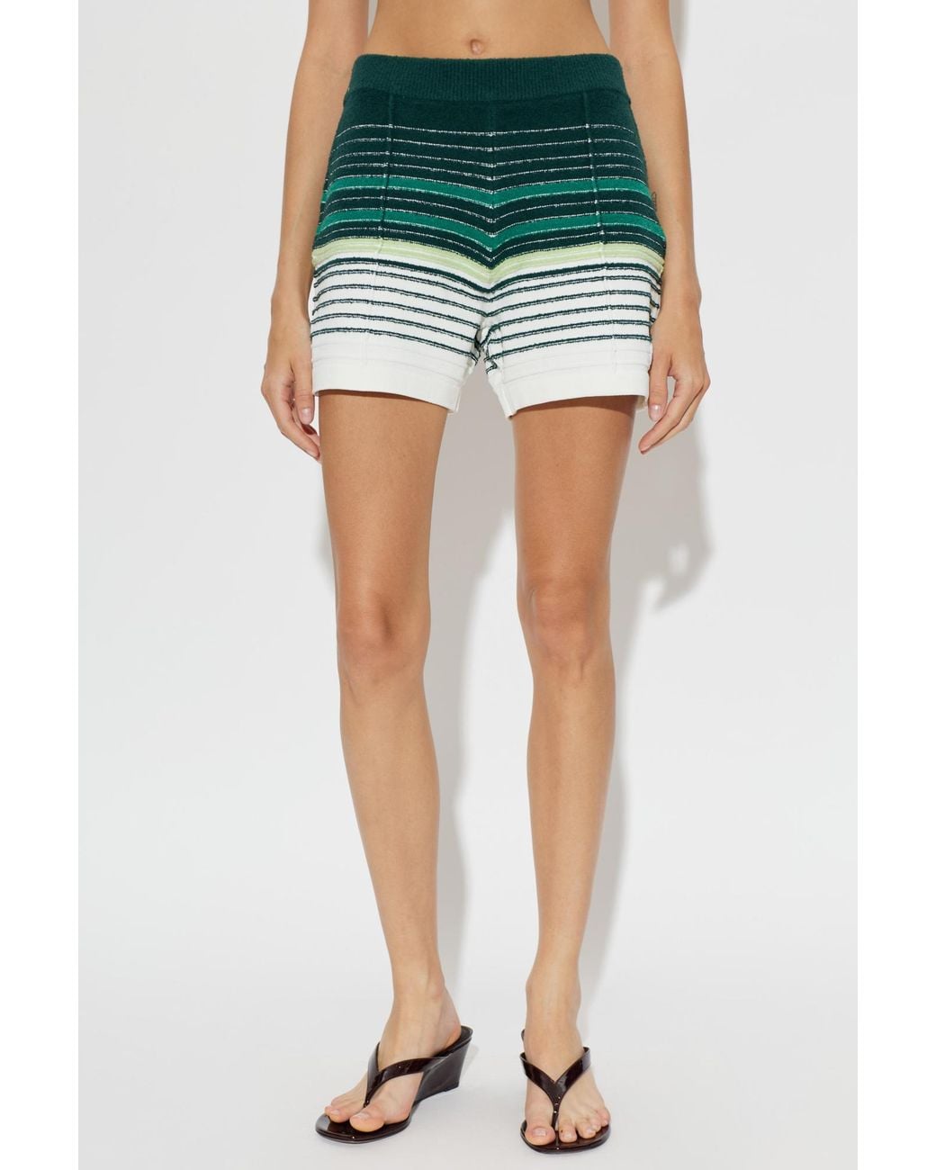 Casablanca Green Cotton 'Frotte' Shorts