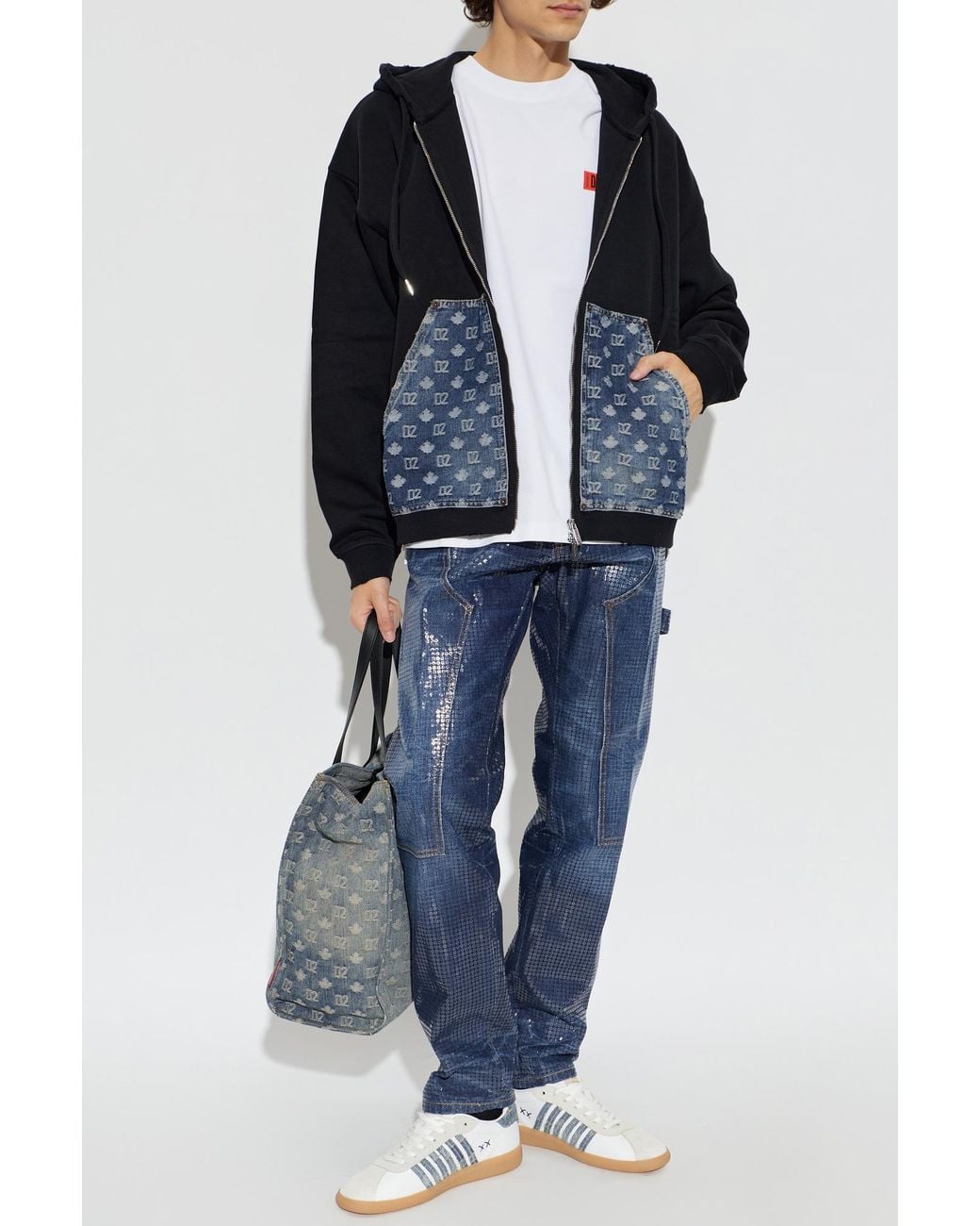 DSquared² Blue Cotton Hoodie for men