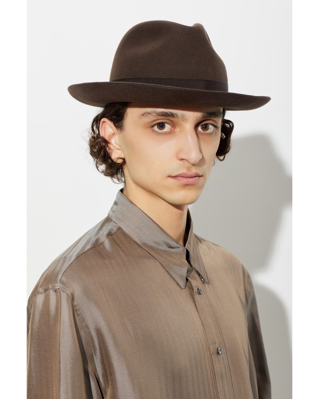 Giorgio Armani Brown Wool Hat for men