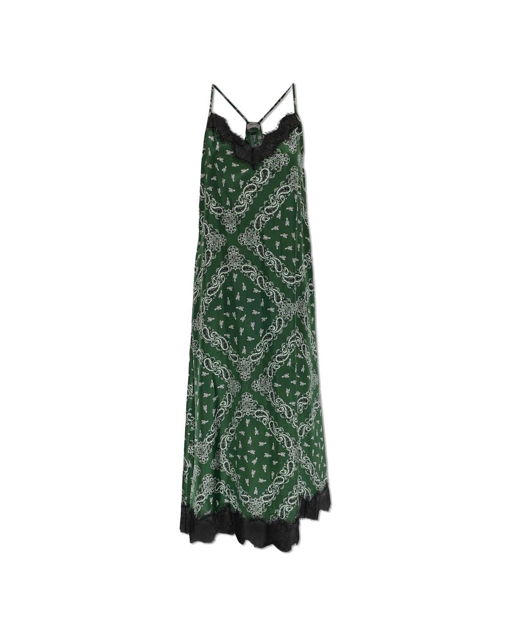 Zadig & Voltaire Green Silk Dress 'Respa'