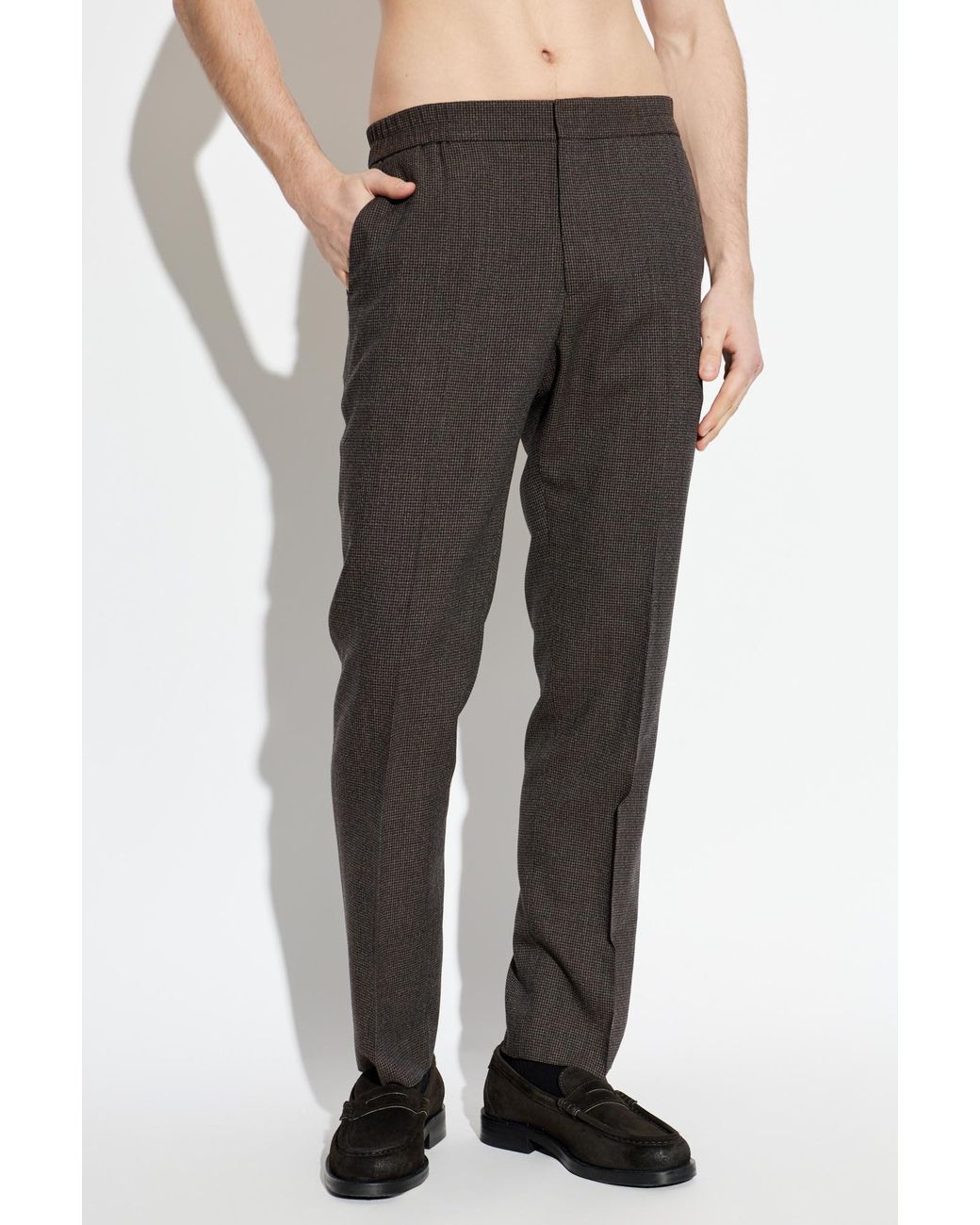 Paul Smith White Plaid Patterned Trousers for men