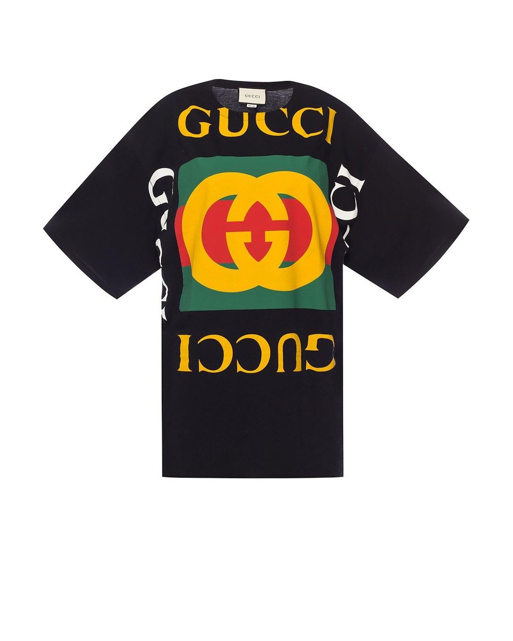 Gucci Oversized Printed Cottonjersey Tshirt in Black Lyst