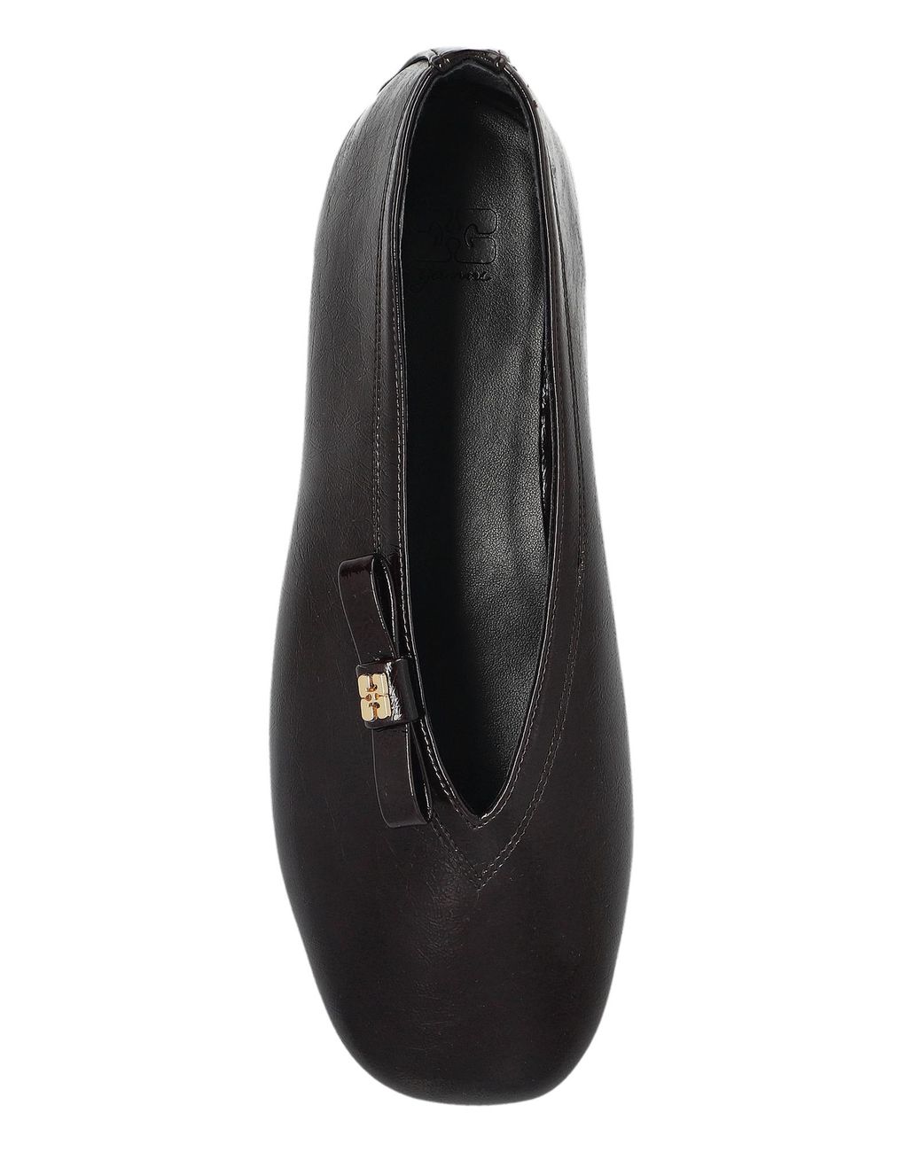 Ganni Black Eco Leather Ballerinas