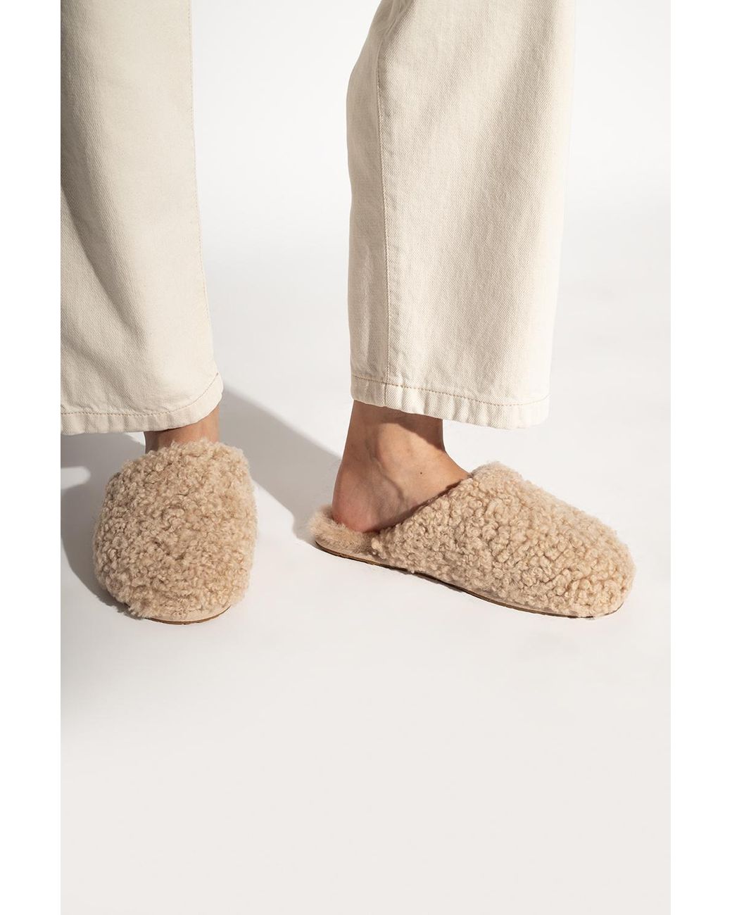 UGG 'maxi Curly Slide' Slippers in Natural | Lyst