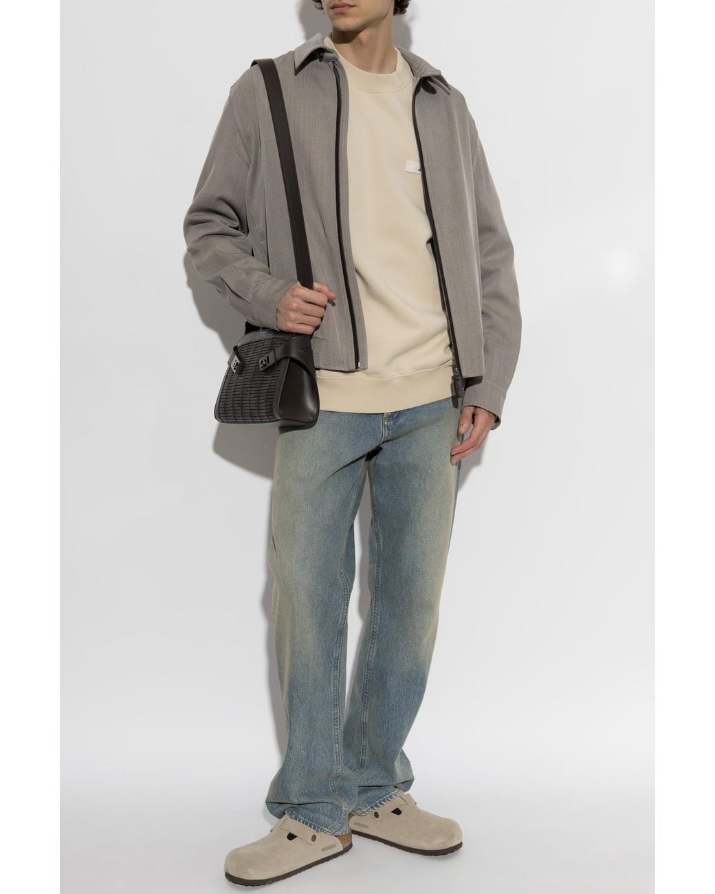 Jacquemus Natural Sweatshirt With Logo Patch for men