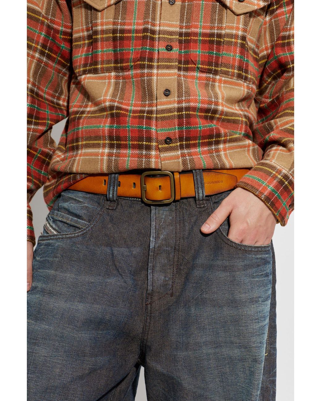 DSquared² Brown Leather Belt for men