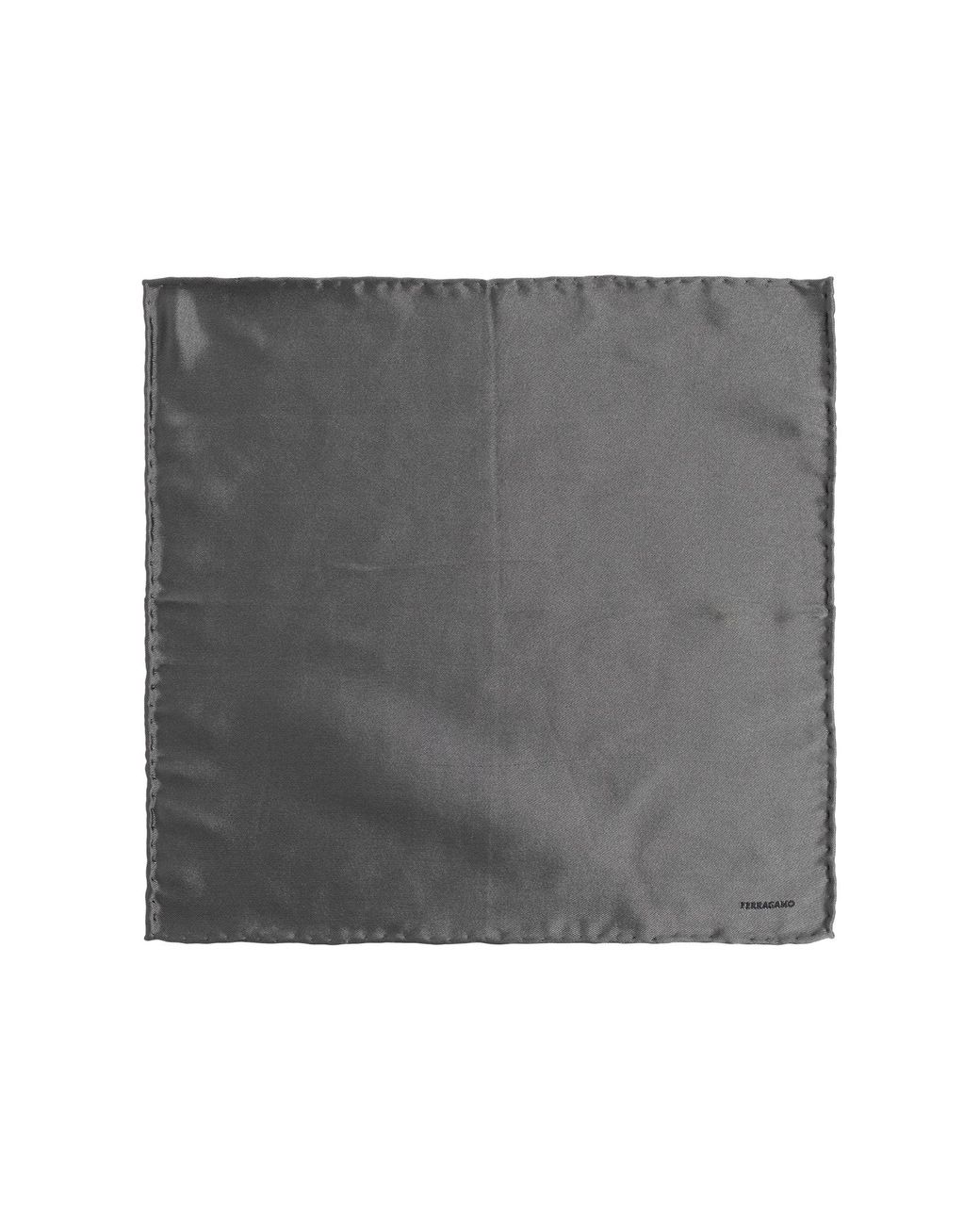 Ferragamo Gray Silk Pocket Square for men