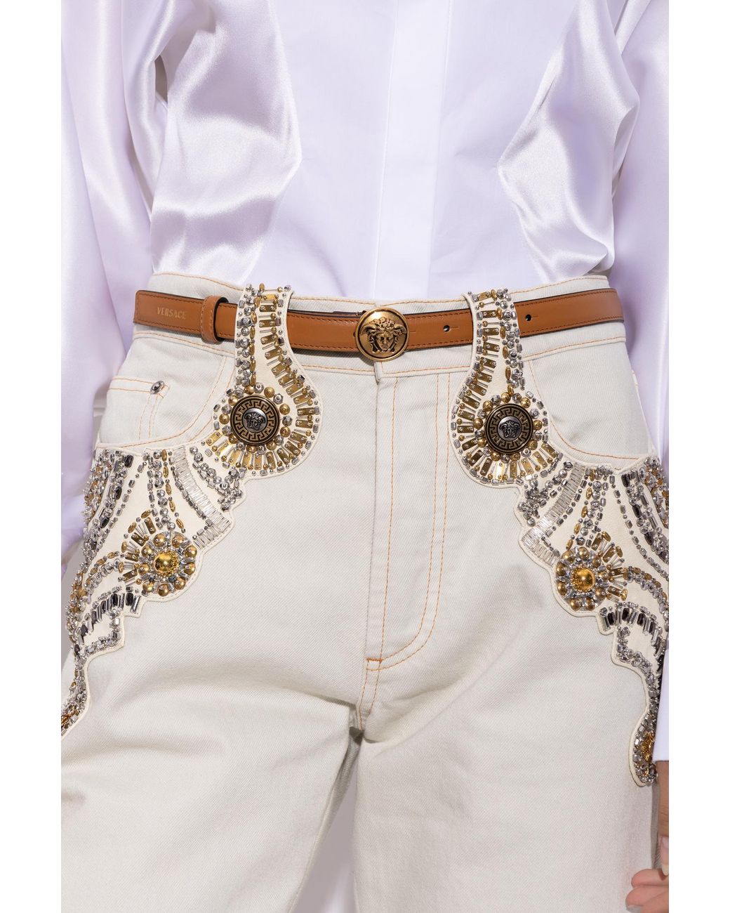 Versace Brown Leather Belt