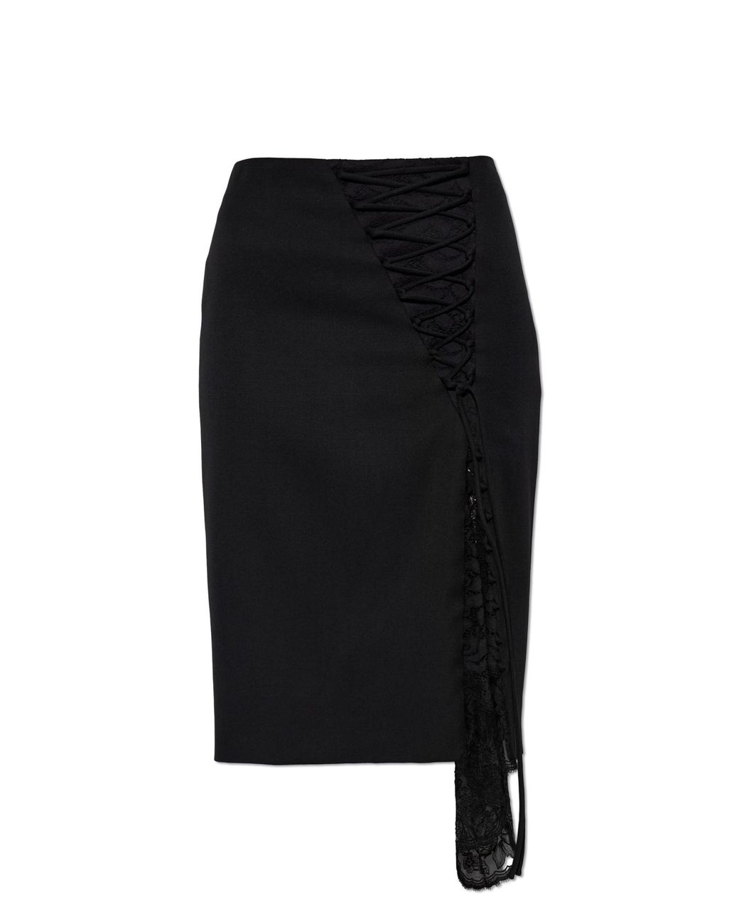 McQueen Black Skirt With Lace Insert