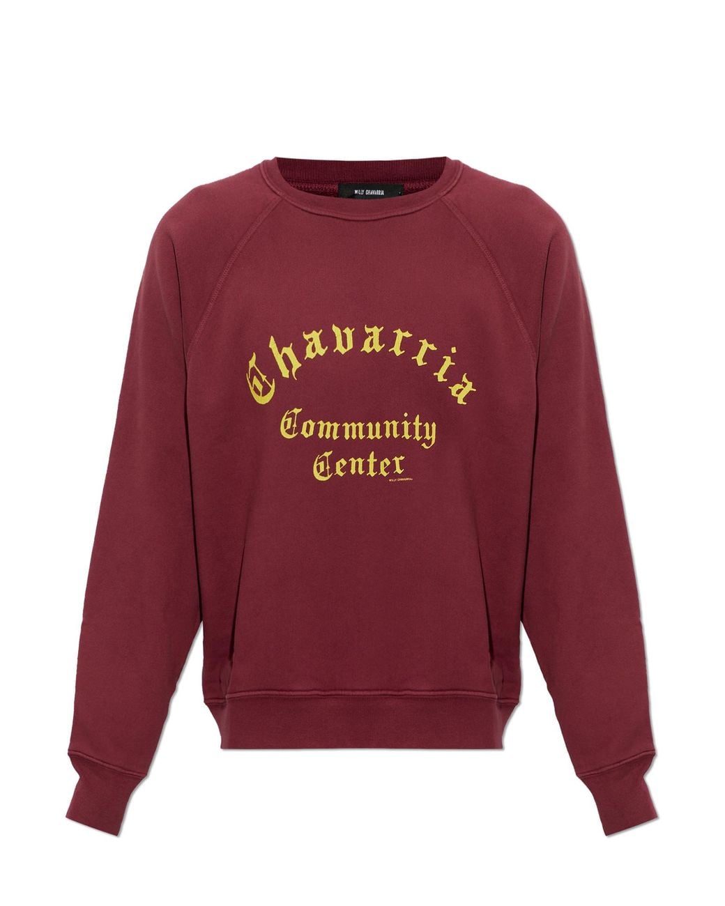 Willy Chavarria Red 'Chavarria Community Center Standard Crewneck' Sweatshirt for men