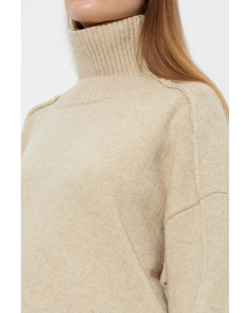 Rethinkit Studios Natural Turtleneck With Logo Patch