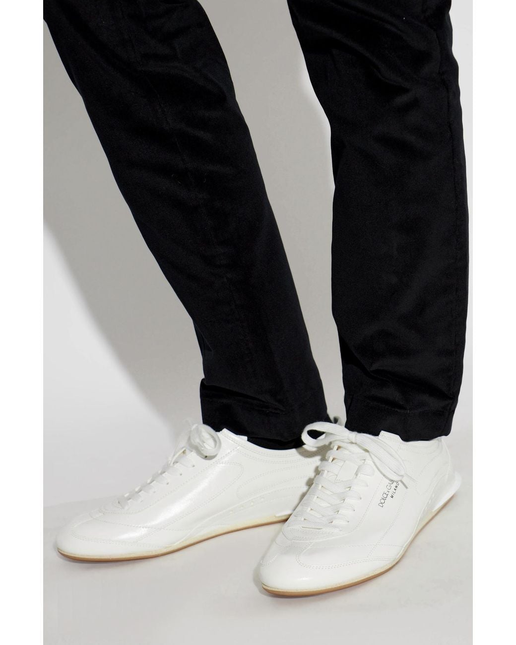 Dolce & Gabbana White Sport Shoes With Logo for men