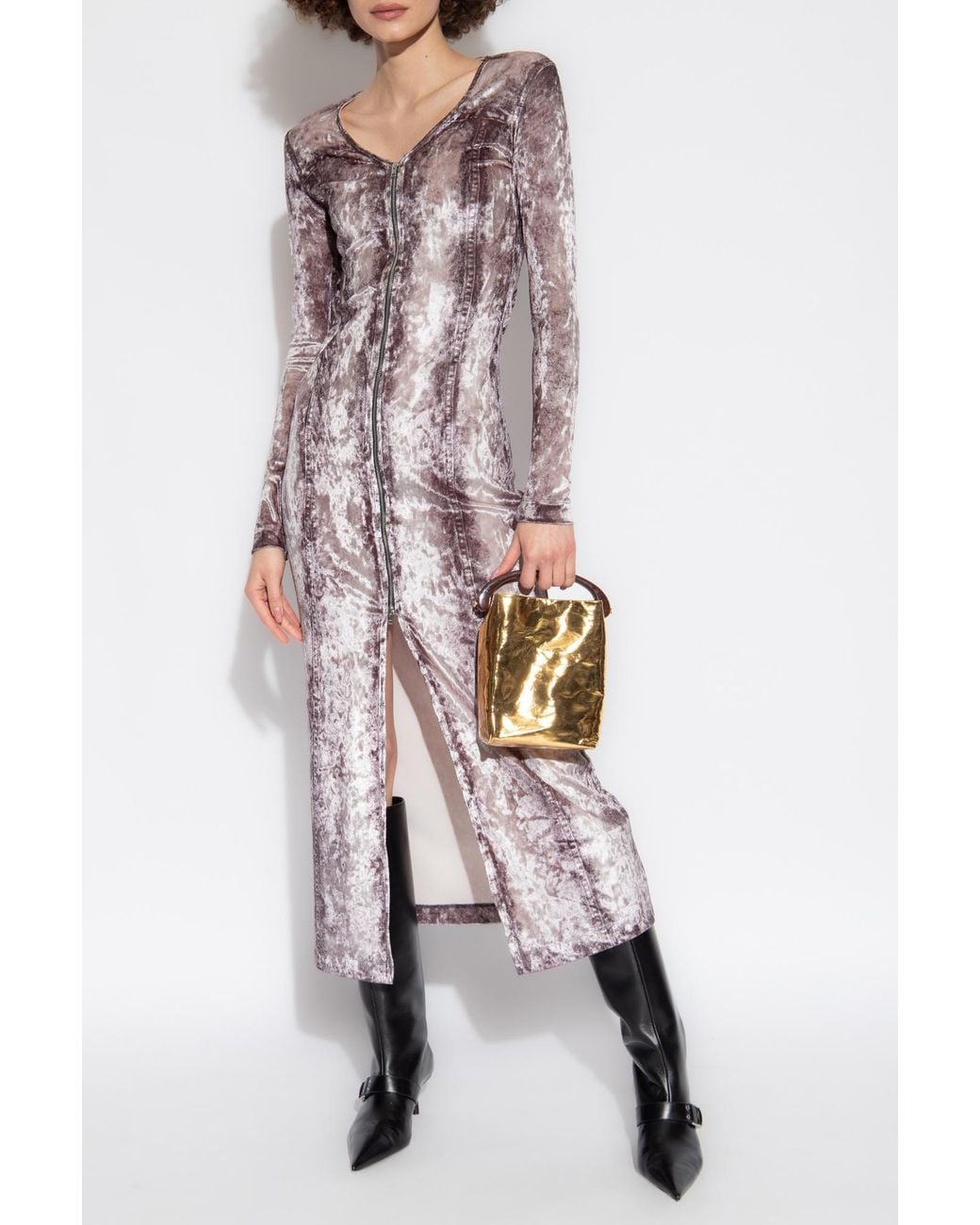 DIESEL Gray Velour Dress 'D-Martel'