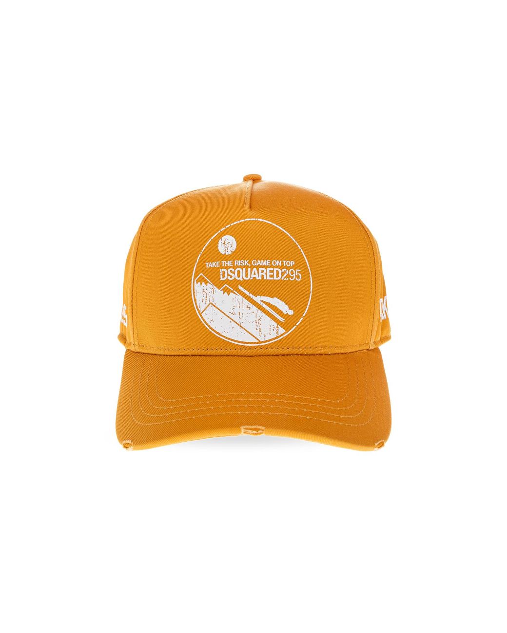 DSquared² Orange Baseball Cap With Print for men