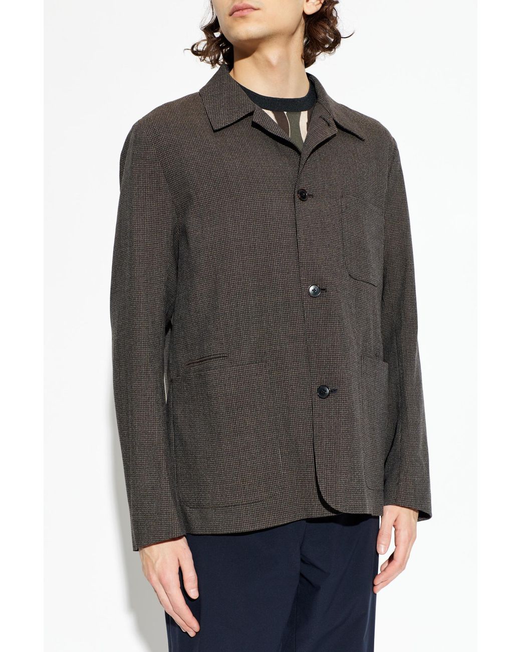 Paul Smith Black Wool Blazer With Check Pattern for men