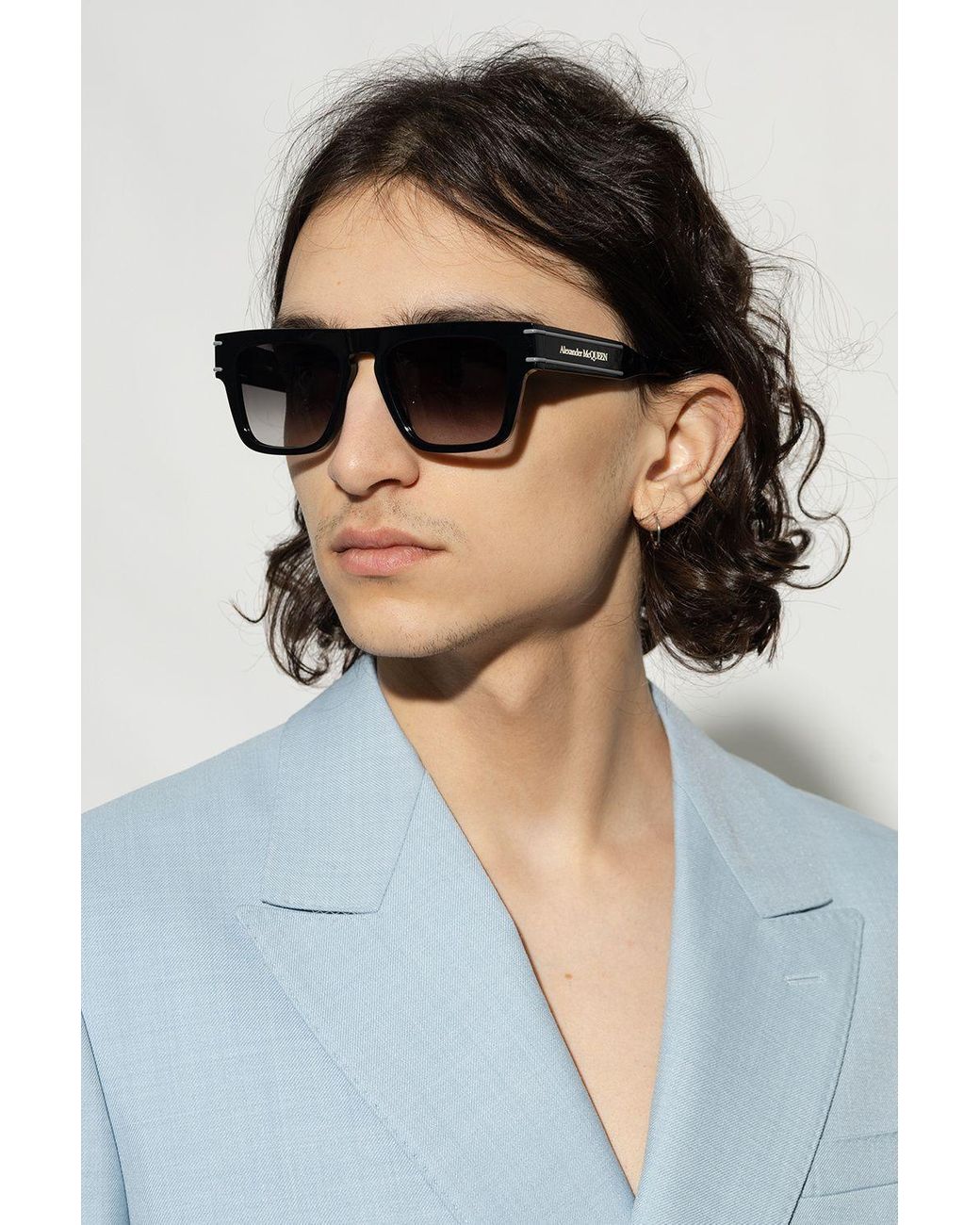 Alexander mcqueen oversized square acetate best sale sunglasses